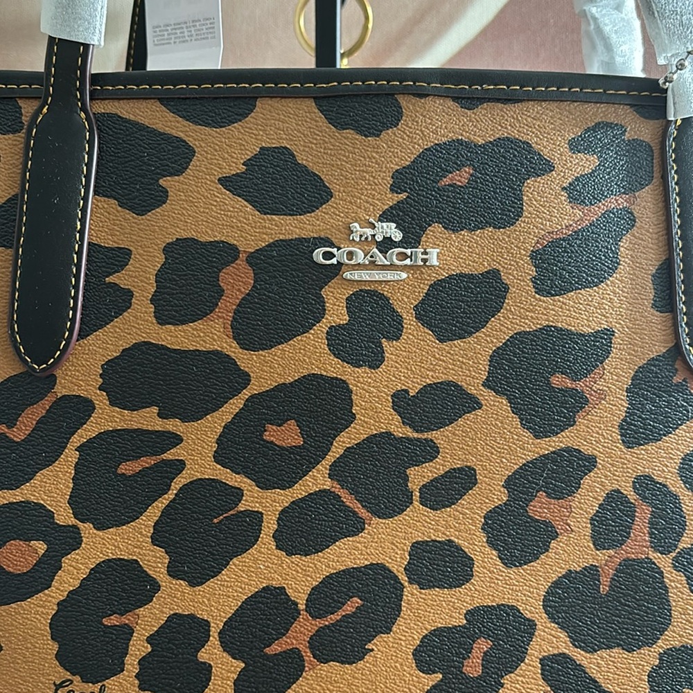 Coach City Tote SET Leopard Print NWT - Picture 7 of 8